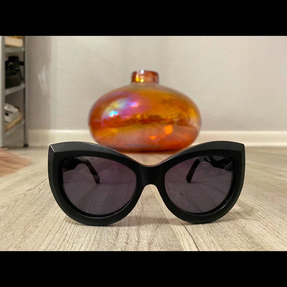 Wildfox ‘Kitten’ Black Oversized Sunglasses